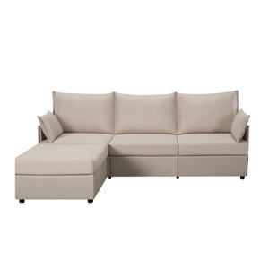 93.7-Inch Sectional Sofa with Ottoman for Living Room