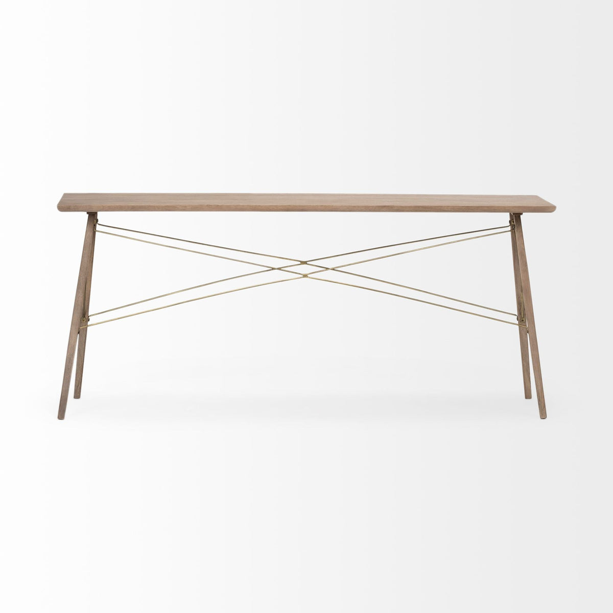 hms 66" Brown Solid Wood Console Table
