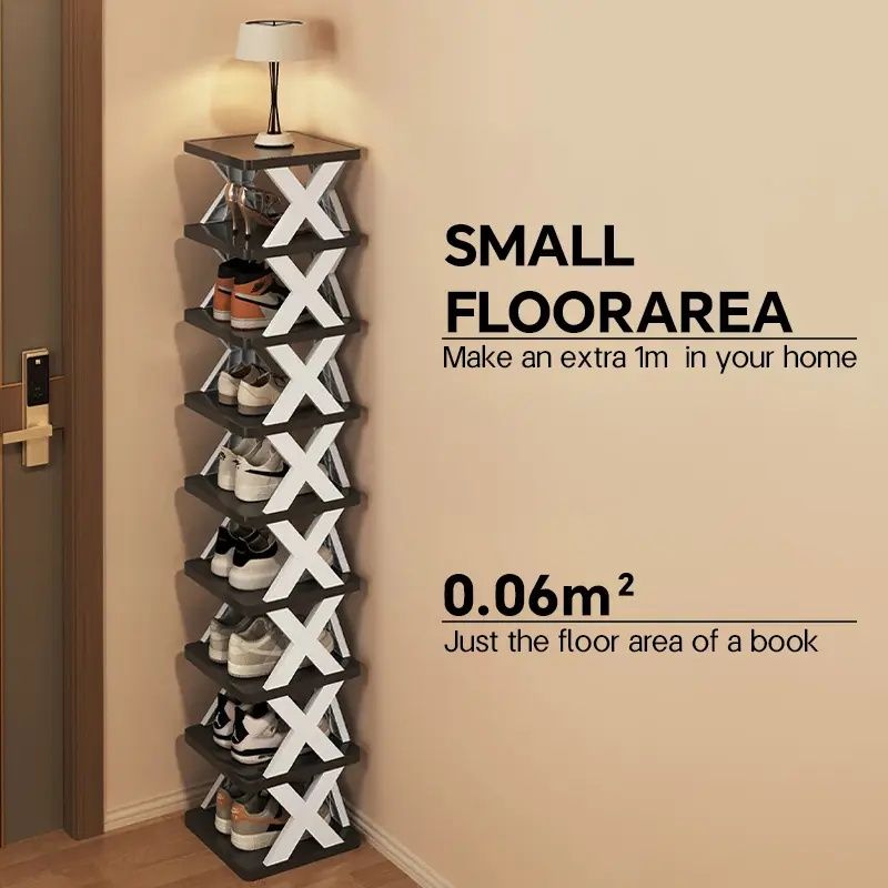 9-Tier Space Saving Vertical Shoe Rack Stackable Organizer for Entryway Closet Dorm