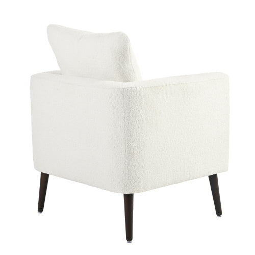 Solid Wood Leg Fabric Armchair FCJ Comfortable Tufted Scandinavian Home Office Bar Home Furniture Accent Chair Made Leather