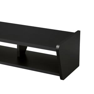 FCJ Contemporary Wall-Mounted Floating TV Stand Solid Black Foldable Modern TV Console Furniture for Living Room Solid Panel