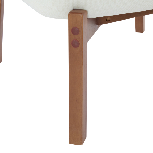 Modern Beige Lounge Chair Set 2 Woven Backrest Sturdy Wooden Frame Minimalist Elegant Accent Seating for Living Room Bedroom