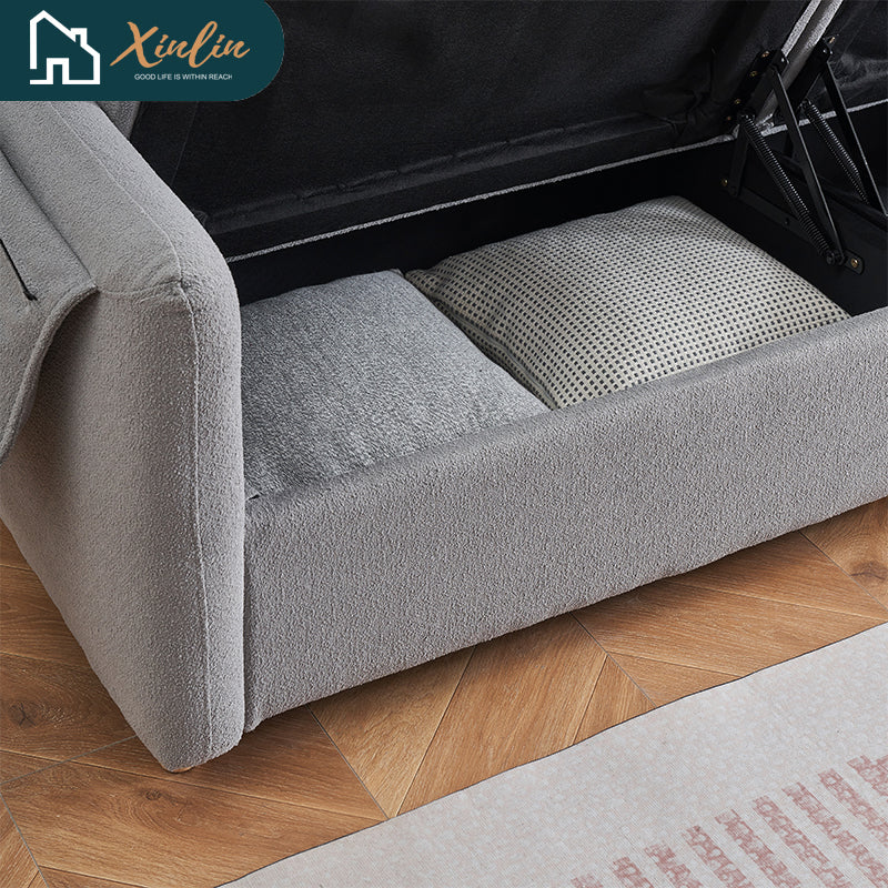 Free Shipping US Warehouse Comfortable Multi-Functional Velvet Sofa Modern Leisure Design American Style Living Room Storage