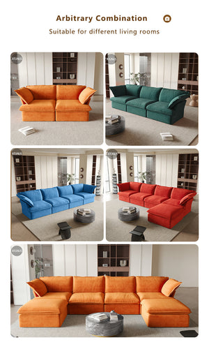 ATUNUS USA Warehouse in Stock Drop Shipping Sofa Living Room Furniture Modern Beige Fabric Modular Sectional Couch Sofa Set