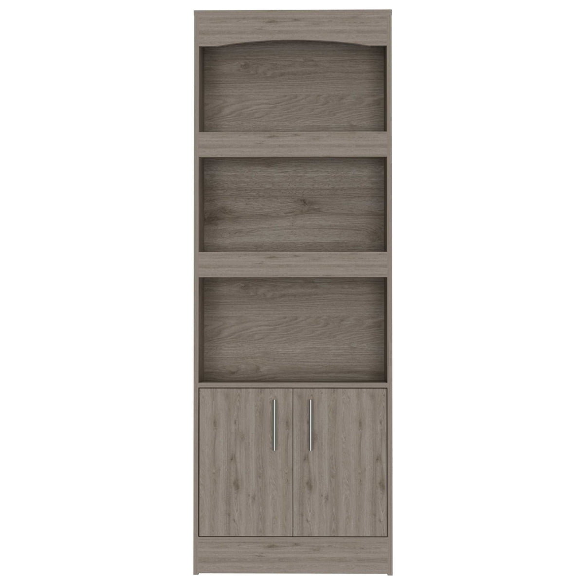 HMS 71 Three-Tier Bookshelf with Two Doors Foldable Living Room Furniture for Home Office Workshop Bedroom Application