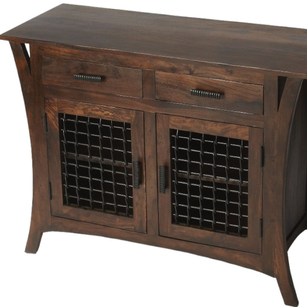 HMS 44 Dark Brown Solid Wood Standard Accent Chest with Two Drawers Living Room Cabinets