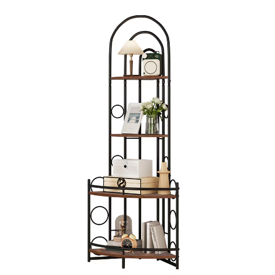 FCJ Metal Frame Bookcase Plant Stand with Unique Design