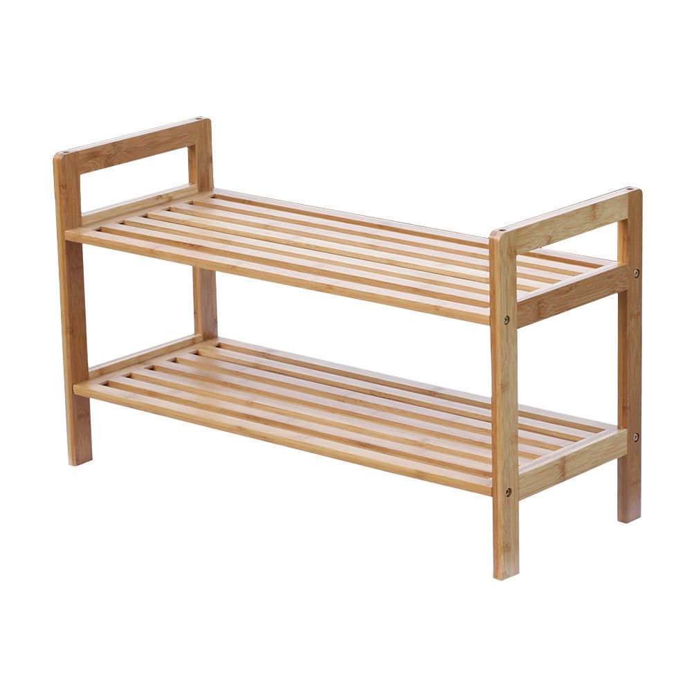 2-Tier Bamboo Shoe Rack with Durable Design Eco-Friendly Storage Solution for Your Footwear Collection