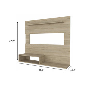 HMS 55 Light Pine Open Shelving TV Stand Elegant Entertainment Center with Open Storage