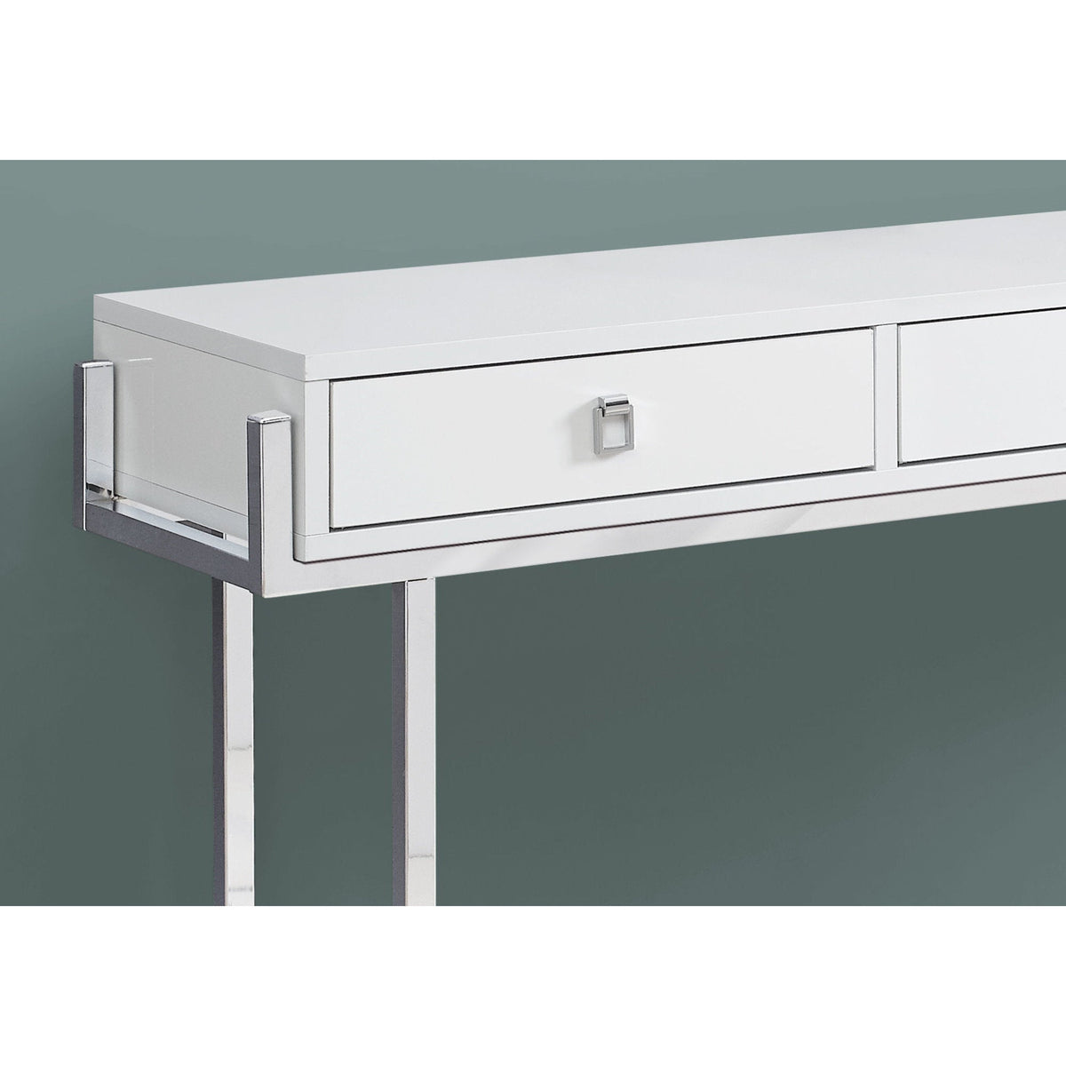HMS 48\" White Silver MDF Console Table Drawers Accent Rustic/minimalist for Entry Villa Living Room Hotel Bedroom Rustic Decor