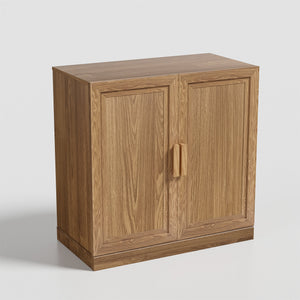 HMS 31 Traditional Antique Living Room Door Accent Cabinet Handmade MDF with Three Shelves Natural Textured Design