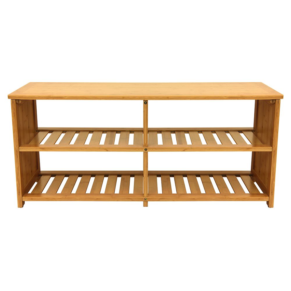 Oceanstar 10-Pair Bamboo Shoe Rack Bench Entryway Storage Bench