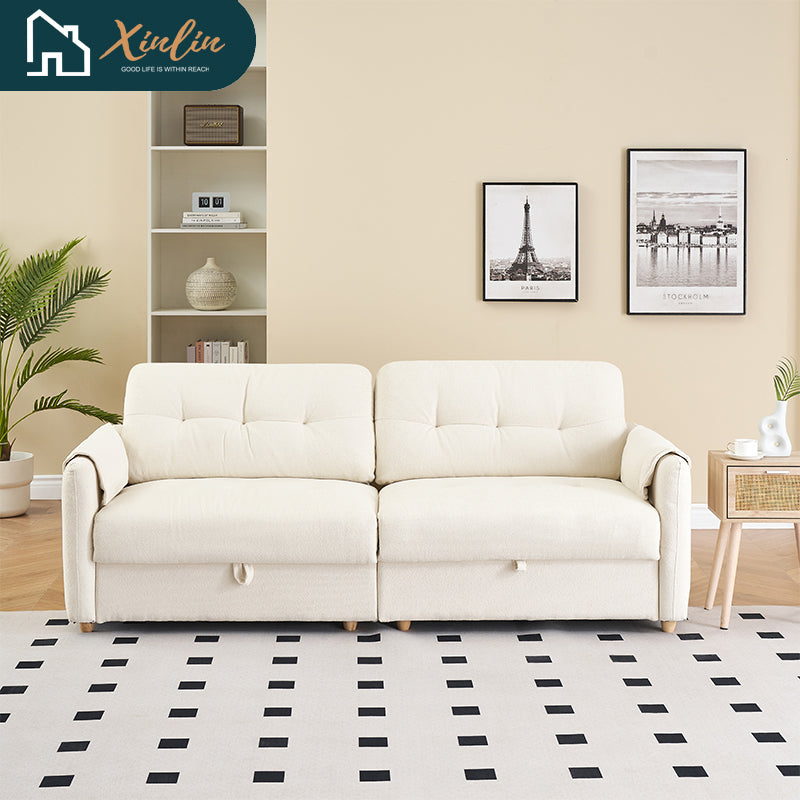 Free Shipping US Warehouse Comfortable Multi-Functional Velvet Sofa Modern Leisure Design American Style Living Room Storage