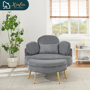 43-Inch Single Grey Velvet Chair Soft and Comfortable for Outdoor Bedroom Hotel Use Nordic Design Style Free Shipping