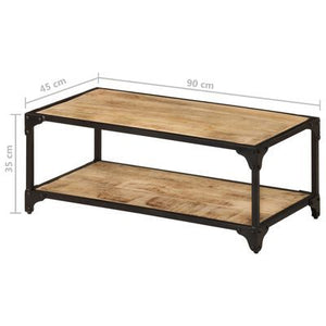 Solid Rough Mango Wood Coffee Table 35.4\"x17.7\"x13.8\"-Durable and Stylish