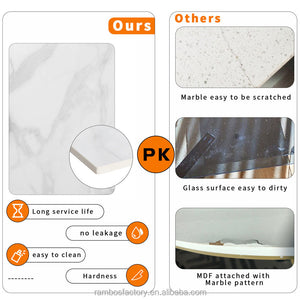 US Free Shipping Modern Living Room Center Furniture Coffee Table Marble Pattern Tea Table with Open Storage
