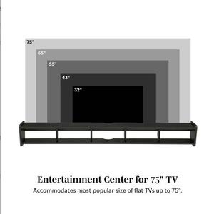 FCJ Contemporary Wall-Mounted Floating TV Stand Solid Black Foldable Modern TV Console Furniture for Living Room Solid Panel