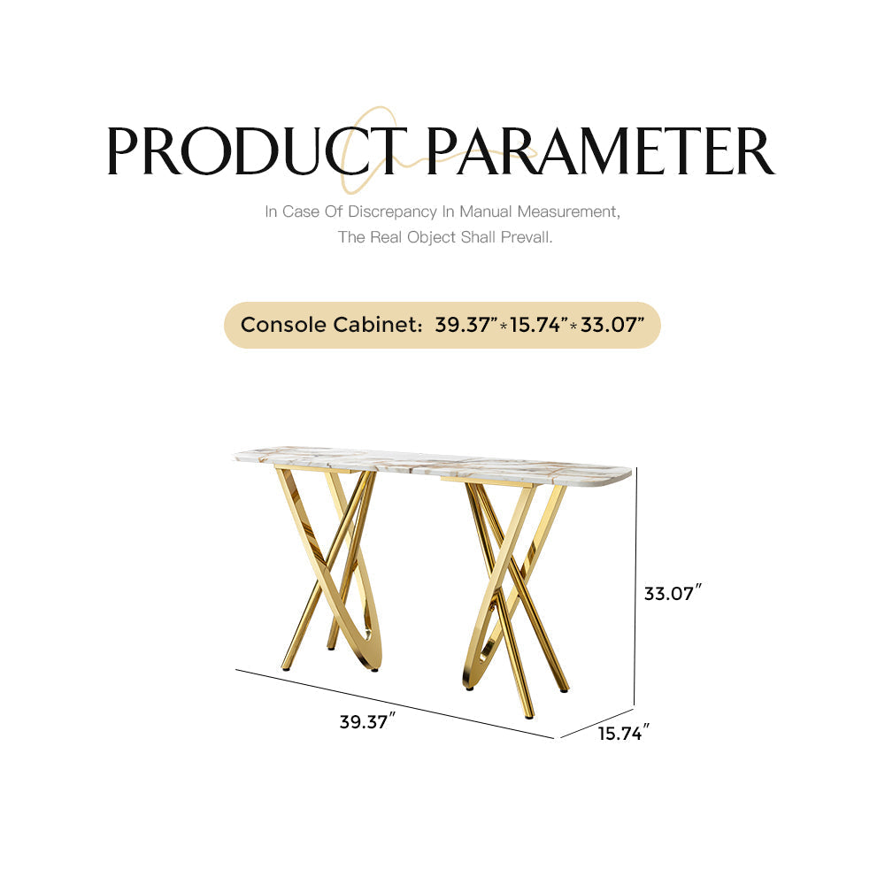 Italian Marble Mdf Wooden Console Table Modern Luxury Design Gold Stainless Steel Entryway Console Tables Living Room Furniture
