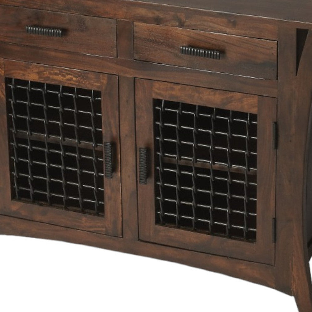 HMS 44 Dark Brown Solid Wood Standard Accent Chest with Two Drawers Living Room Cabinets