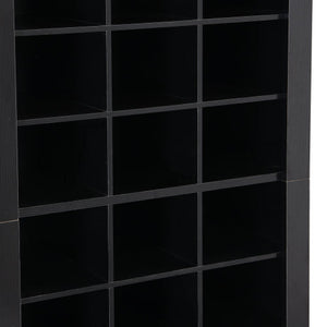 Modern Stylish 30-Boot Console Cabinet Self-Standing High Capacity Storage for Hallway & Bedroom in Black-FCJ