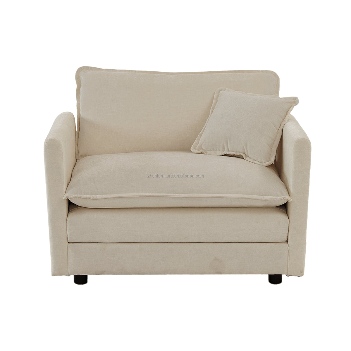 Modern Accent Chair with Ottoman Living Room Club Chair Chenille Upholstered Armchair Reading Chair for Bedroom
