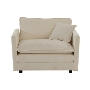 Modern Accent Chair with Ottoman Living Room Club Chair Chenille Upholstered Armchair Reading Chair for Bedroom