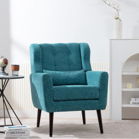 Modern Reclining Leather Armchair for Home Office & Indoor Use FCJ Accent Chair with Upholstery for Living Room & Bedroom