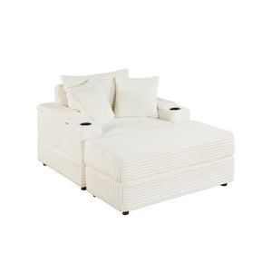 Sofa With 2 Toss Pillows and a Ottoman ,Comfy Sofa- Deep Seat Couch for Living Room