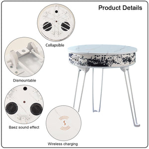 Customizable Smart Music Coffee Table Multifunctional Bluetooth Speaker Wireless Charging Foldable Outdoor Home Furniture