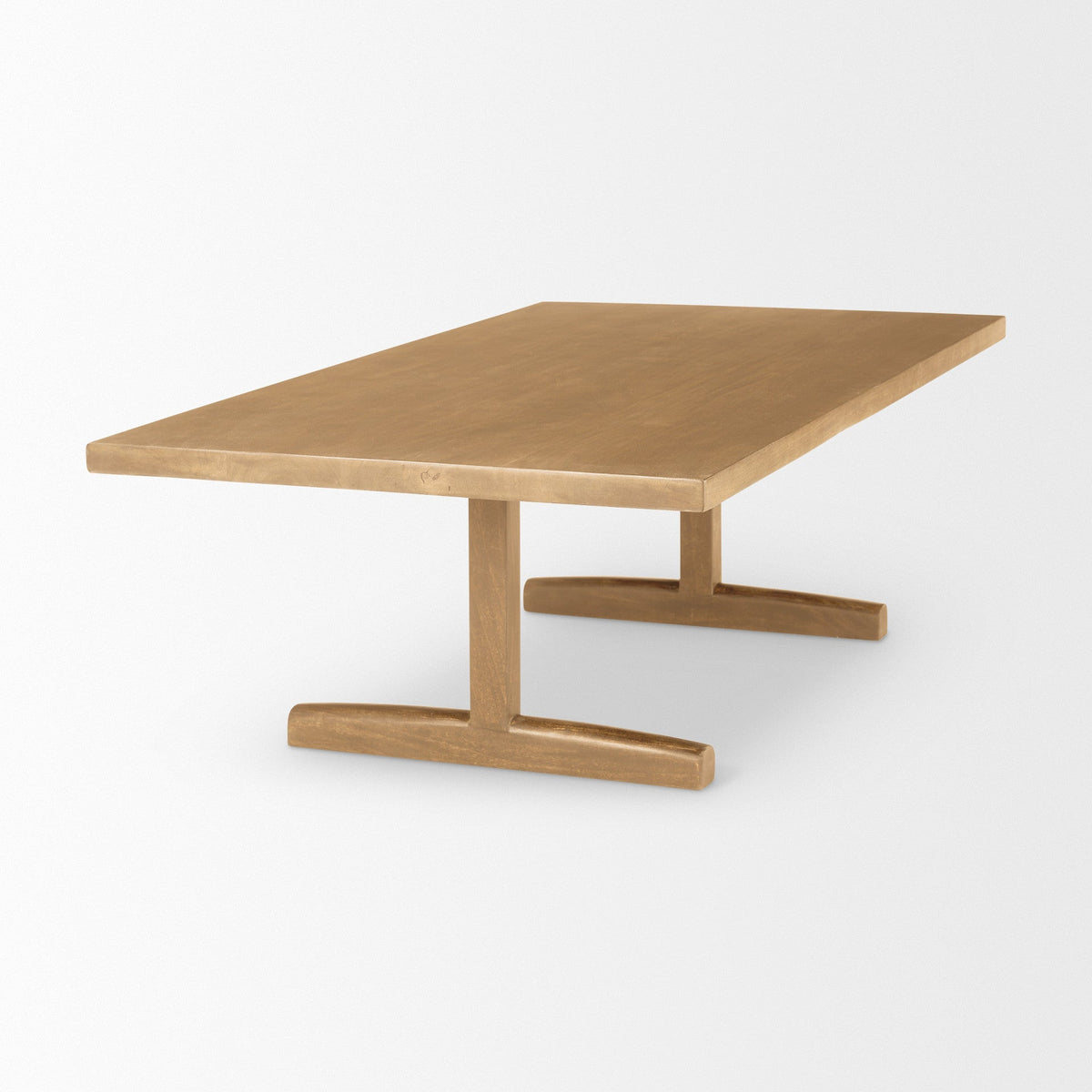 HMS 55 Traditional Double Pedestal Coffee Table Durable Solid Oak Wood with Metal for Indoor Living Room Use