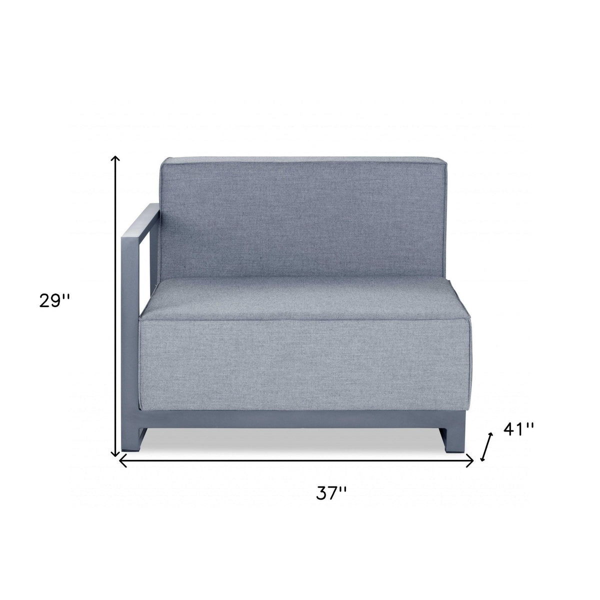 HMS 37 Gray Linen Arm Accent Chair with Modern Design Metal Legs for Home Office Living Room Bedroom or Apartment Use
