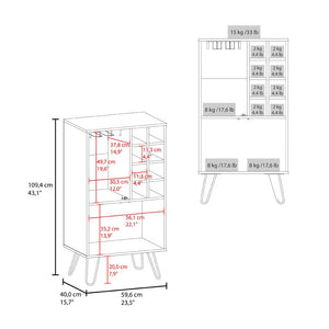 Sleek Gassville Bar Cabinet for Living Room with Wine Glass Rack Bottle Storage Glass Door