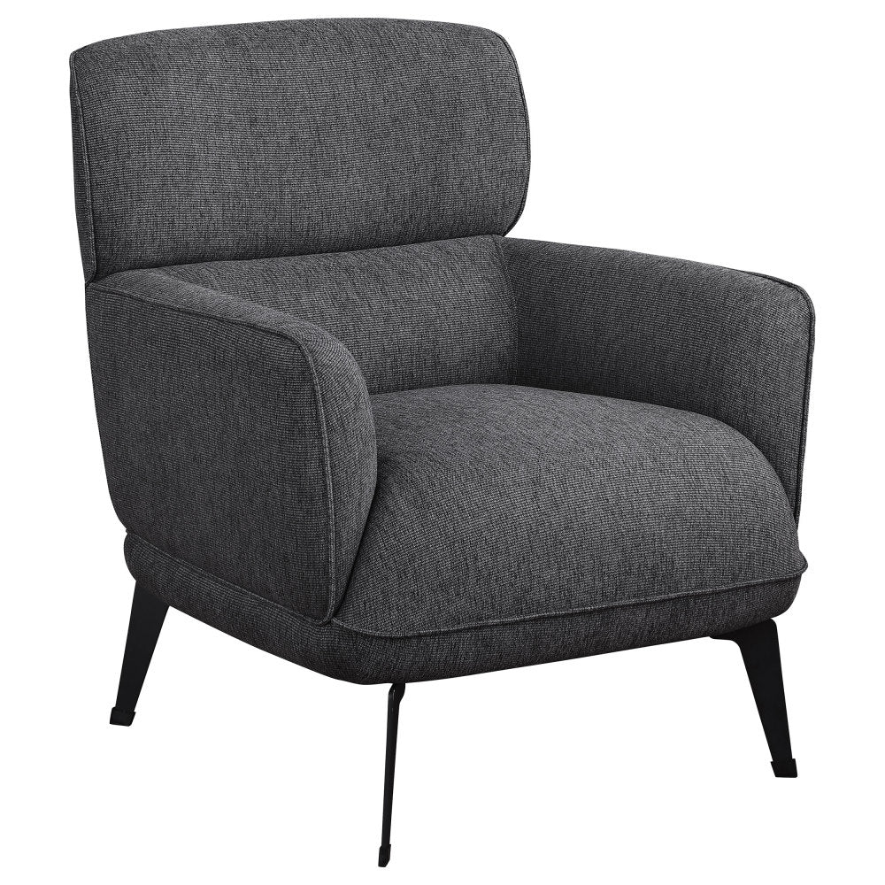 1pc Modern Transitional Style Upholstered Crescent Arm Accent Chair