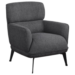 1pc Modern Transitional Style Upholstered Crescent Arm Accent Chair
