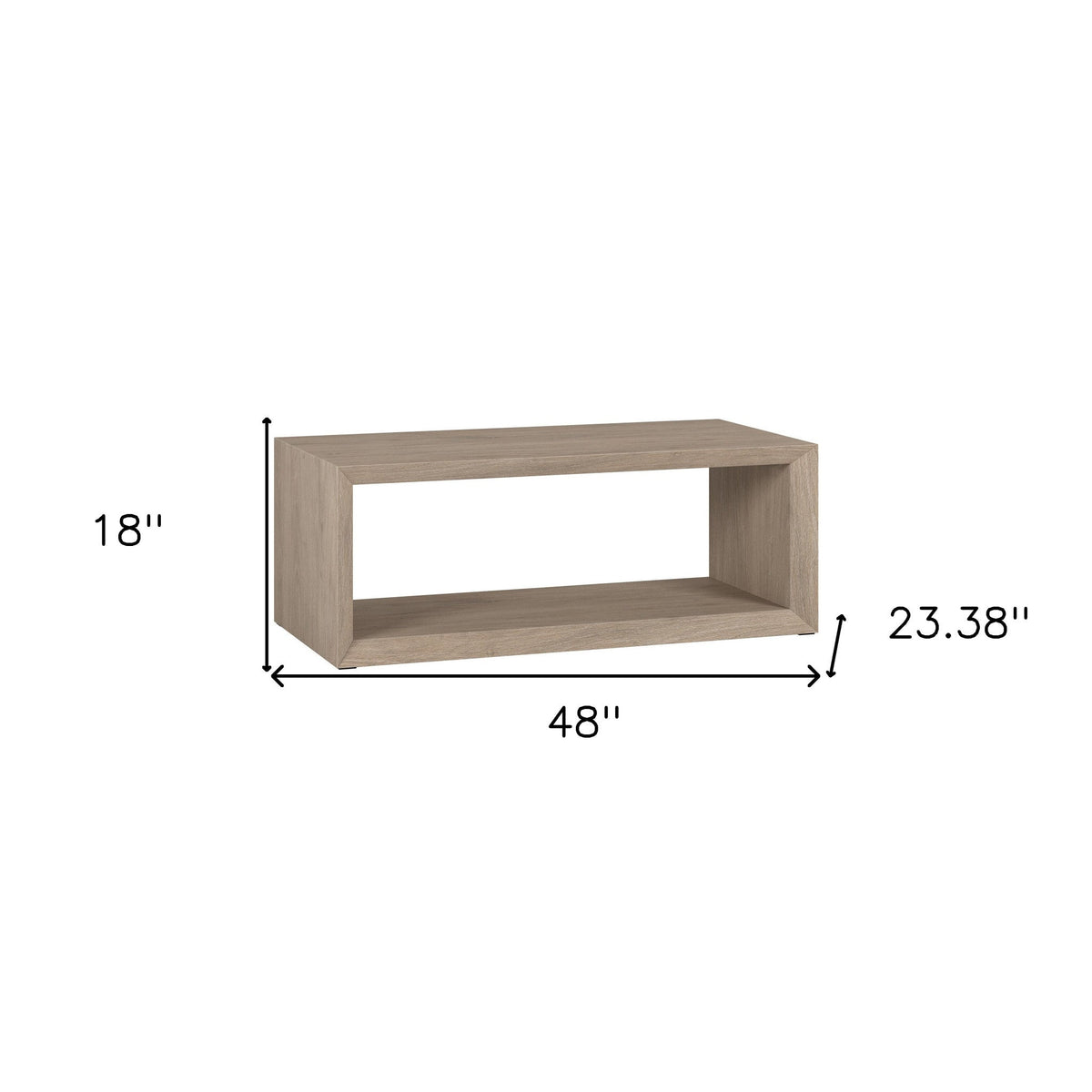 48\" Gray Classic Design Coffee Table with Shelf HMS Metal and MDF Wood for Living Room Home Furniture