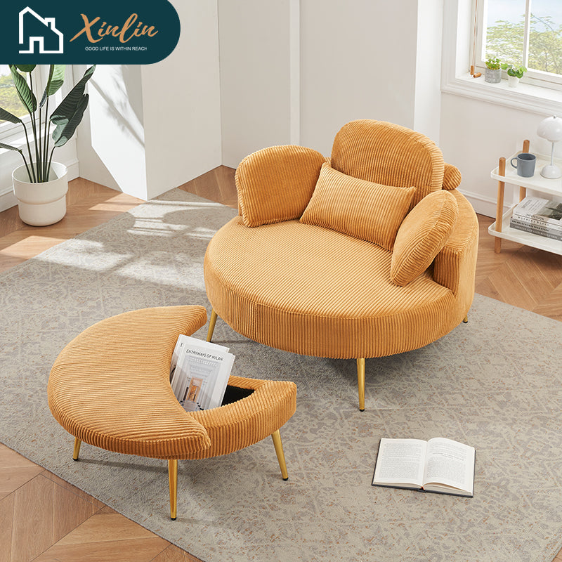43-Inch Single Grey Velvet Chair Soft and Comfortable for Outdoor Bedroom Hotel Use Nordic Design Style Free Shipping