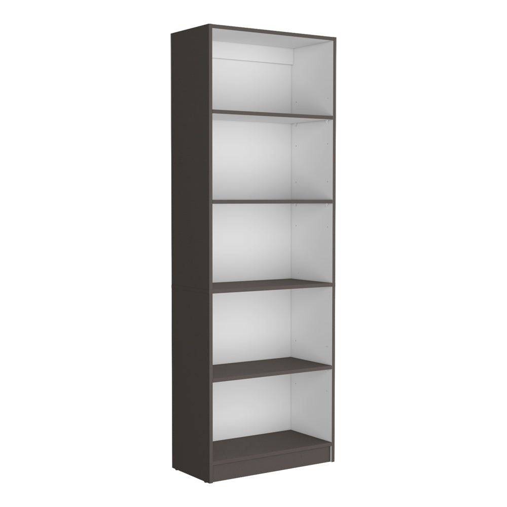 Benzoni Office 4-Shelf Bookcase in Matt Gray/White Color