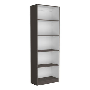 Benzoni Office 4-Shelf Bookcase in Matt Gray/White Color