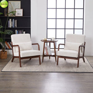 In Stock Modern Nordic Upholstered Accent Living Room Chair Solid Wood Lounge Chair For Coffee House Reading Room Armchair 5373