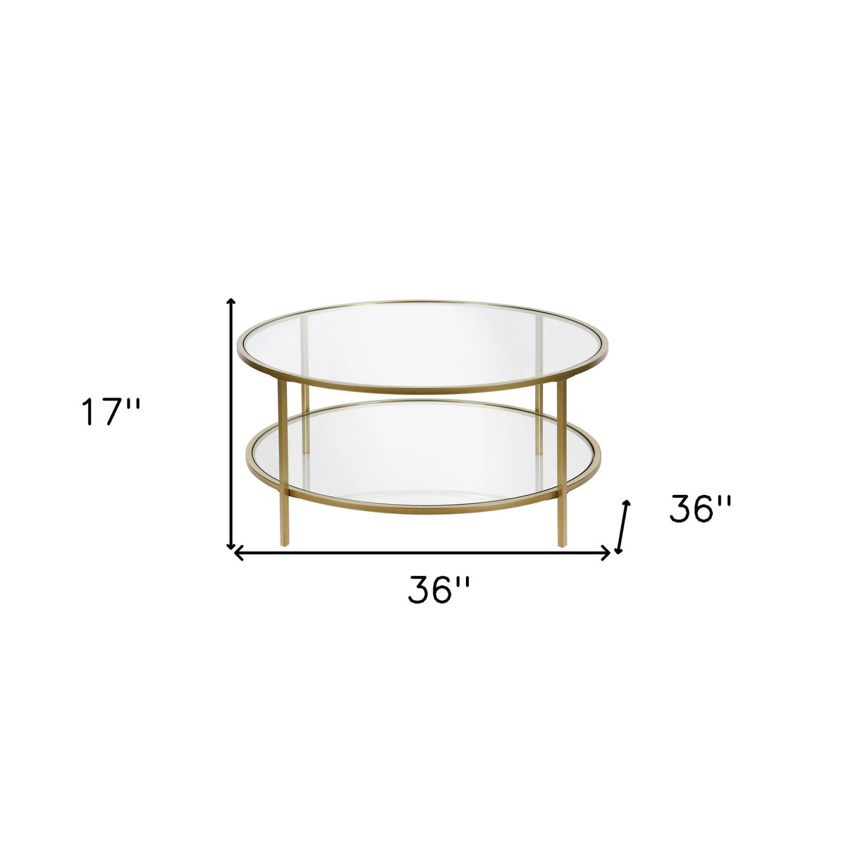 HMS 36\" Round Coffee Table with Gold Glass Top Steel Frame Tempered Sintered Stone Shelf for Living Room Entry Luxury Furniture