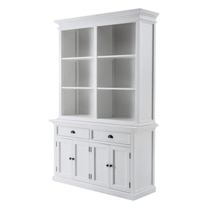 HMS 87 White Solid Wood Adjustable Four Tier Bookcase