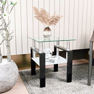 New Durable Design Side Tempered Glass Table Side Table Square Table for Living Room Furniture