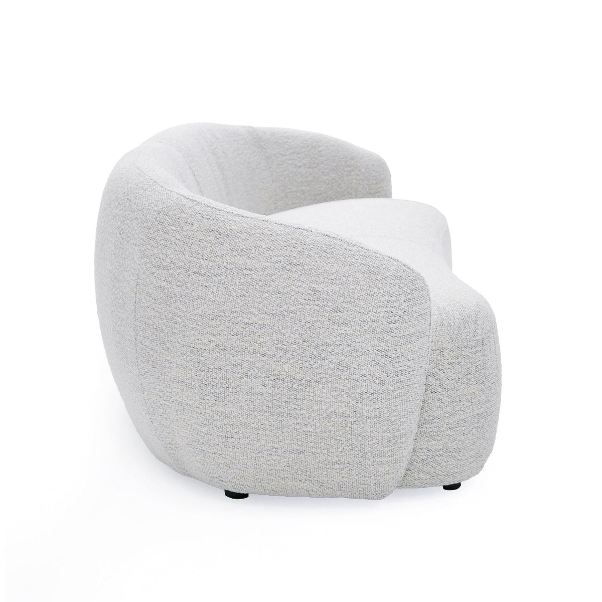 HMS 90 Contemporary Chesterfield Sofa Off-White Fabric with Black Legs for Living Rooms