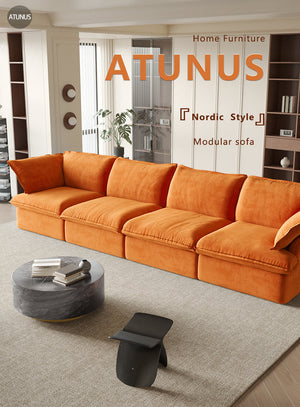 ATUNUS USA Warehouse in Stock Drop Shipping Sofa Living Room Furniture Modern Beige Fabric Modular Sectional Couch Sofa Set