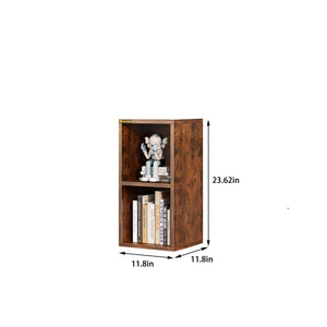 YQ JENMW Antique Wood Color High Grade Small Bookcase, Simple Living Room Storage Cabinet, Rental House Storage Rack