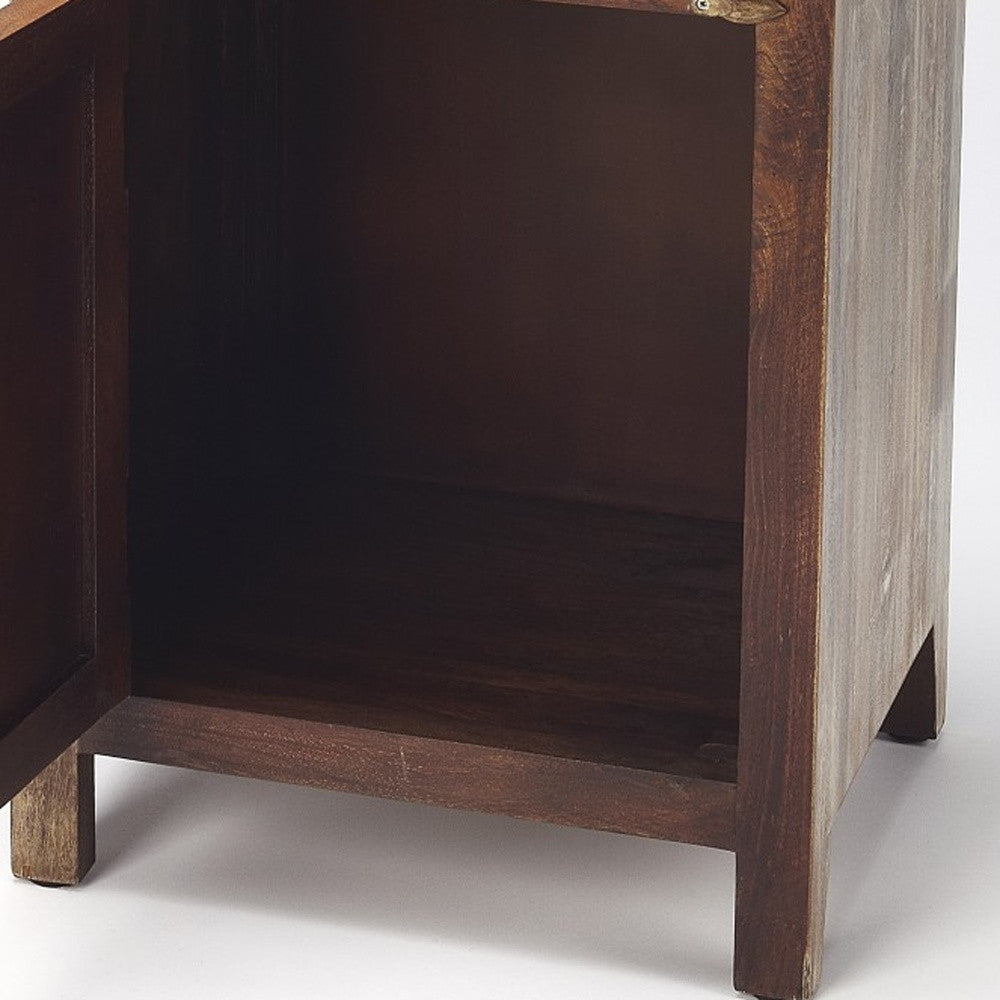 HMS 18\" Extendable Brown Traditional Accent Cabinet Classic Antique Sideboard for Living Room As a Wine Storage Furniture
