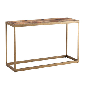 HMS 48\" Natural and Brass Reclaimed Wood Frame Console Table Stylish Home Decor