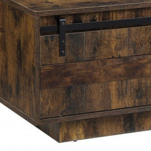 HMS 47\" Coffee Table with Drawer and Shelf Brown and Black Melamine Veneer Wood Material