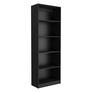 Set Three Traditional Five Tier Bookcase HMS Black Glass Bookshelf for Home Office Living Room Workshop Staircase Book Storage