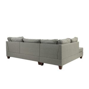 FCJ 3-PC Convertible Sectional Sofa Set in Gray for Living Rooms Apartments and Beds